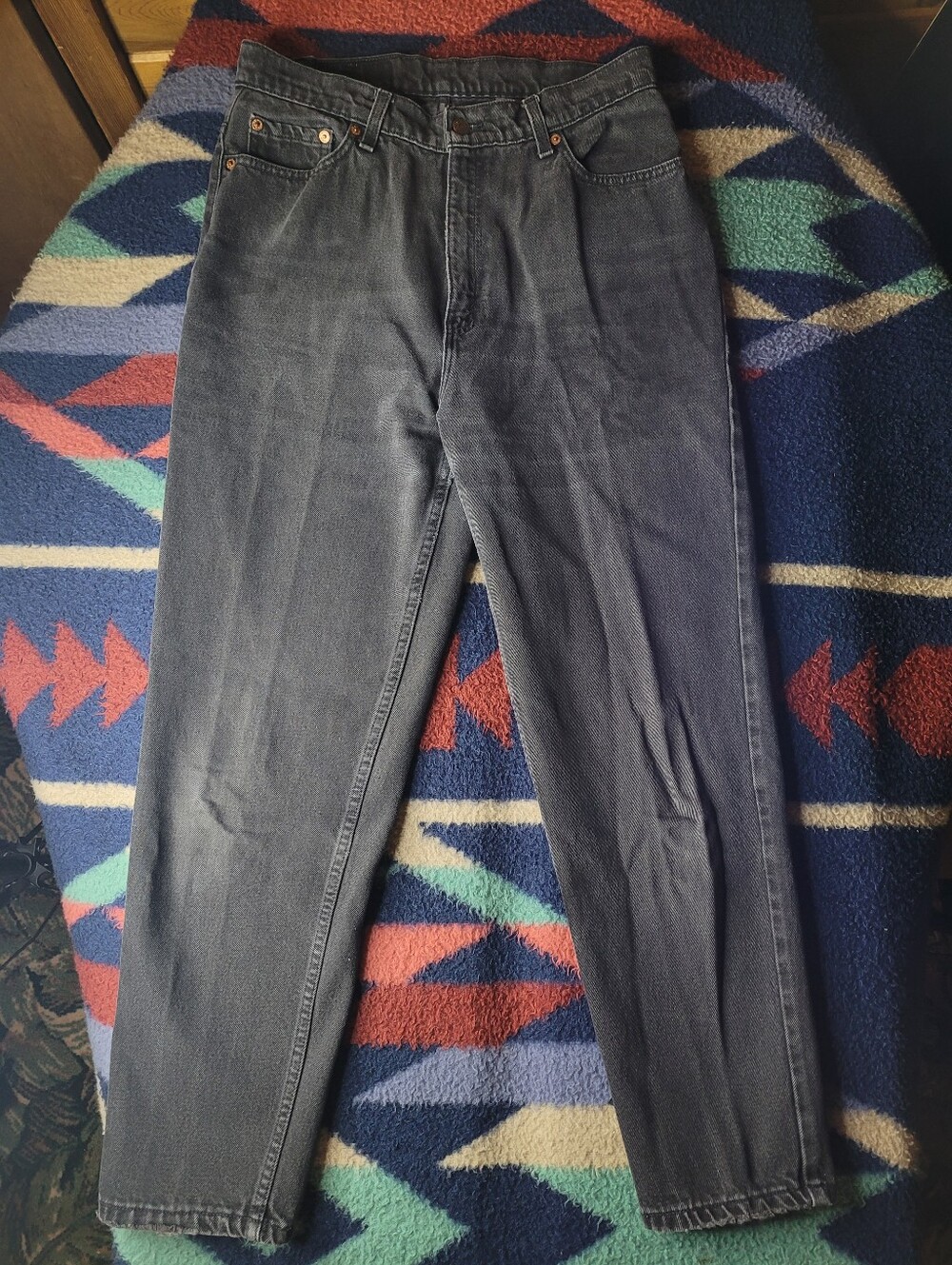 Vtg 90s Levi's 521 Jeans Womens 14 Short Tapered Fit Tapered Leg Denim Black